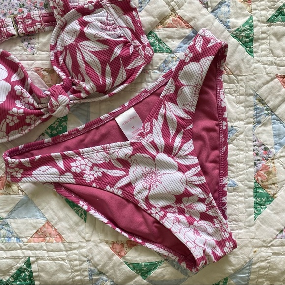 Xhilaration Target Pink White Botanical Bikini Set Women's M - Picture 4 of 7